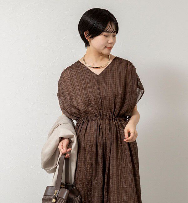 NOLLEY'S「【WEB限定】ウォッシャブルシアーチェックワンピース」|ワンピース|