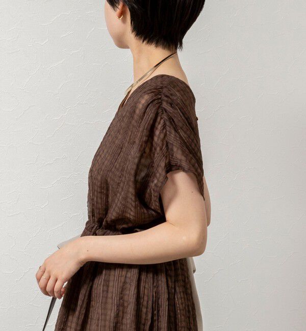 NOLLEY'S「【WEB限定】ウォッシャブルシアーチェックワンピース」|ワンピース|