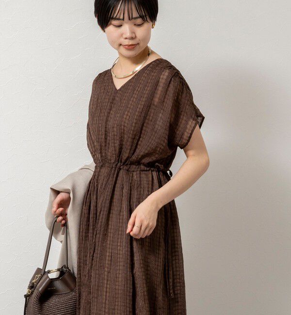 NOLLEY'S「【WEB限定】ウォッシャブルシアーチェックワンピース」|ワンピース|