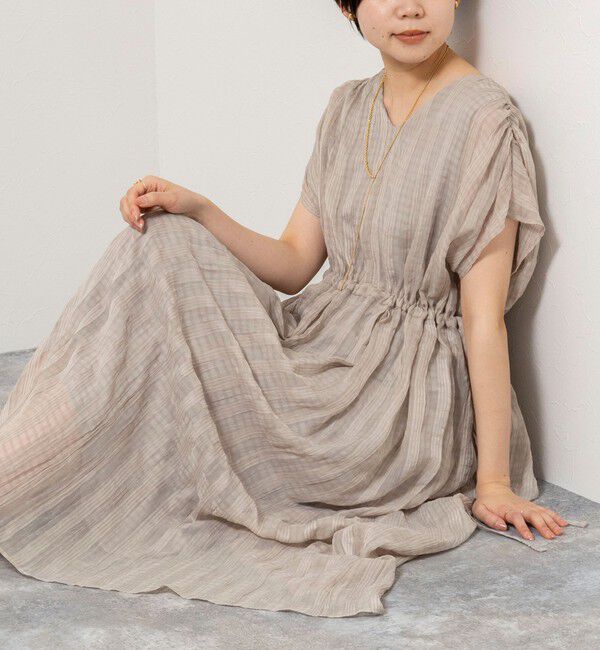 NOLLEY'S「【WEB限定】ウォッシャブルシアーチェックワンピース」|ワンピース|ブラック・グレー系1