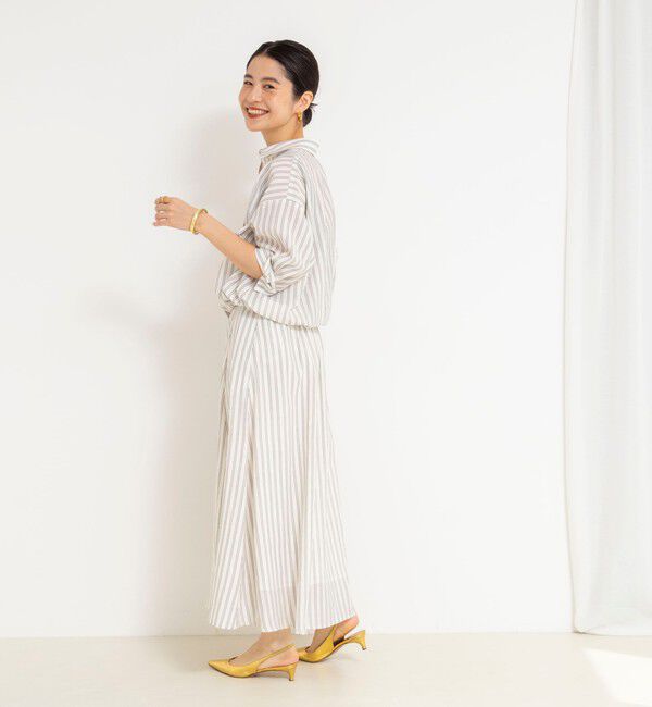 NOLLEY'S「《セットアップ対応》ウォッシャブルストライプフレアスカート」|フレア|