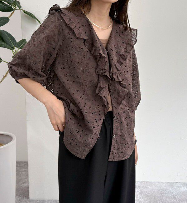 fredy emue「レースフリルカラーブラウス」|シャツ・ブラウス|
