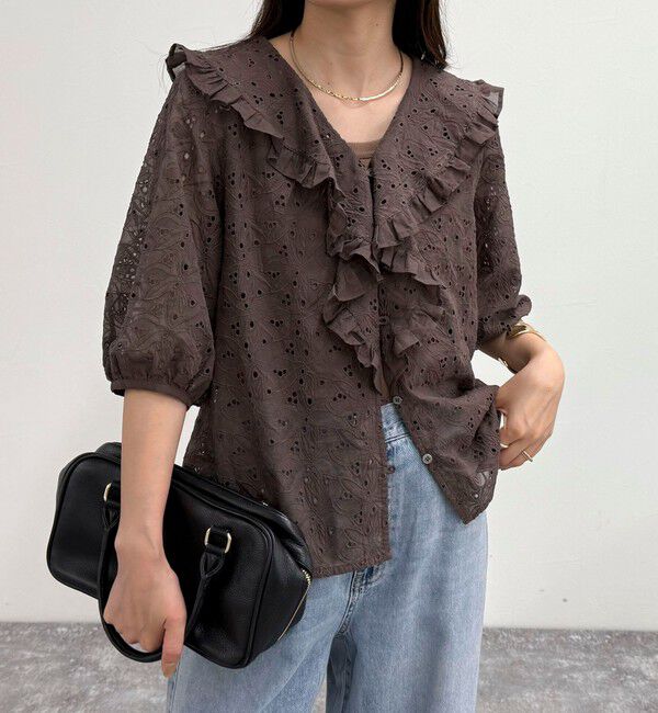 fredy emue「レースフリルカラーブラウス」|シャツ・ブラウス|