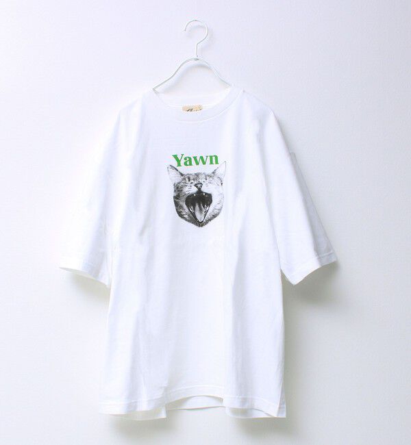 GLOSTER「【シリーズ累計人気】DOG＆CAT プリントTシャツ」|Tシャツ・カットソー|ホワイト系その他