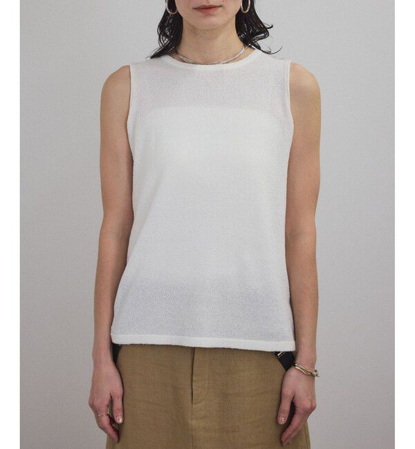 SALON adam et rope'「【WEB限定】ループヤーンノースリーブニットプルオーバー」|タンクトップ|