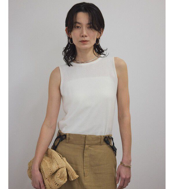 SALON adam et rope'「【WEB限定】ループヤーンノースリーブニットプルオーバー」|タンクトップ|