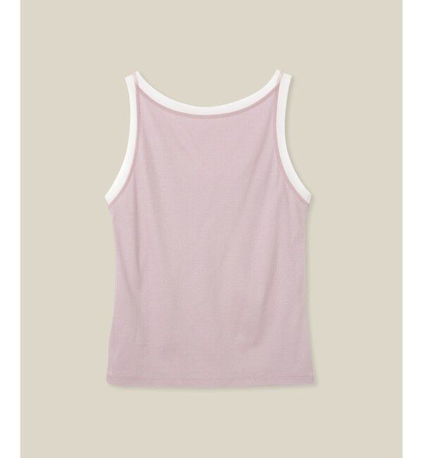 ROPE「【WEB・一部店舗限定】【接触冷感/UVカット】チュールコンビテレコタンクトップ」|タンクトップ|