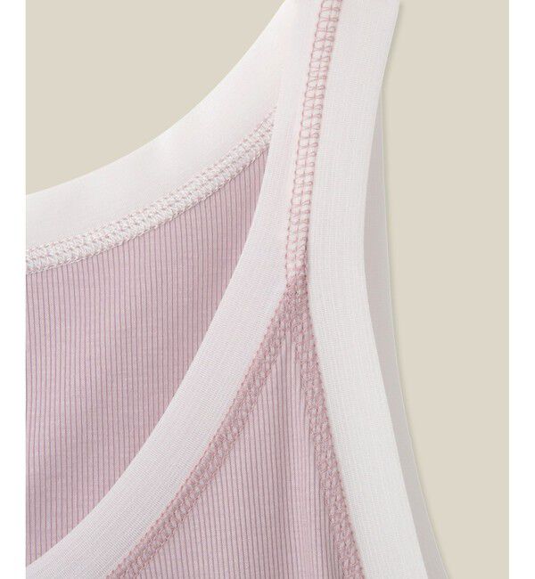 ROPE「【WEB・一部店舗限定】【接触冷感/UVカット】チュールコンビテレコタンクトップ」|タンクトップ|