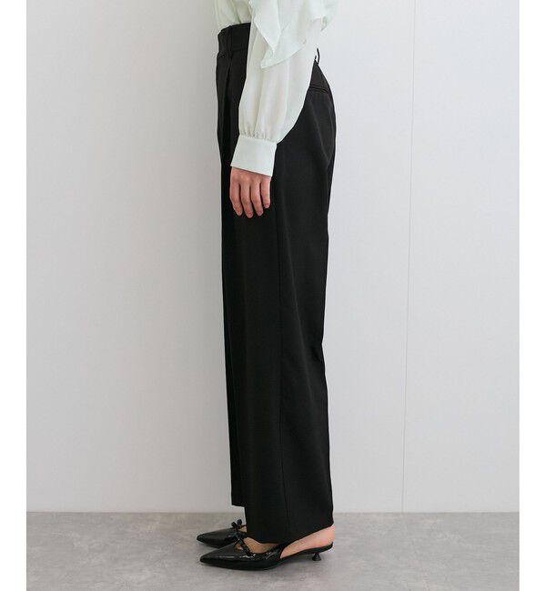 VIS「【美easy】ワンタックワイドスラックスパンツ/洗える」|スラックス|