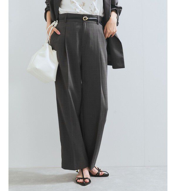 VIS「【美easy】ワンタックワイドスラックスパンツ/洗える」|スラックス|