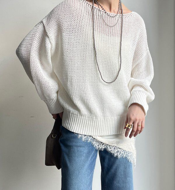  「コットンローゲージプルオーバー」|ニット・セーター|
