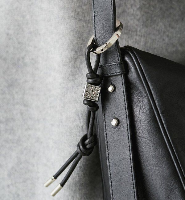  「レザーコードバッグチャーム」|チャーム・キーホルダー|ブラック