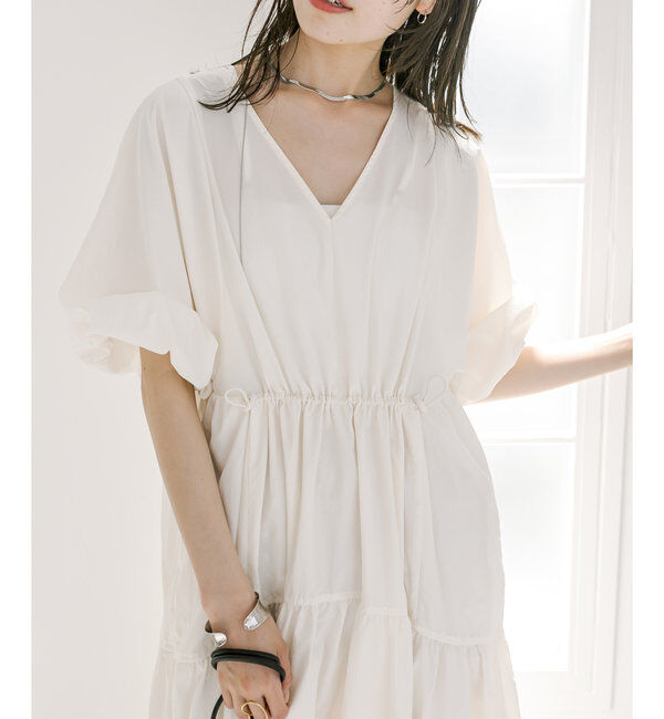  「【3サイズ展開】ドロストギャザーワンピース」|ワンピース|