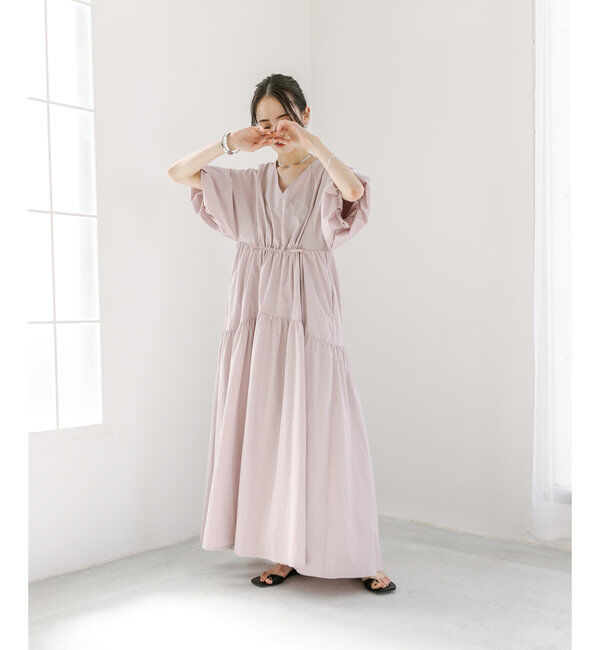  「【3サイズ展開】ドロストギャザーワンピース」|ワンピース|