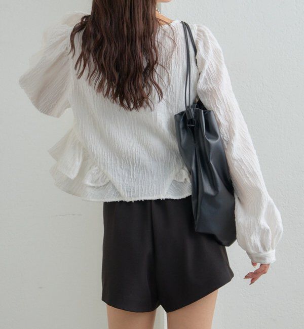 「ジャガード裾フリルブラウス」|シャツ・ブラウス|