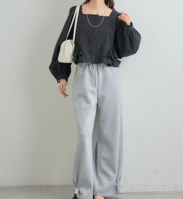  「ジャガード裾フリルブラウス」|シャツ・ブラウス|