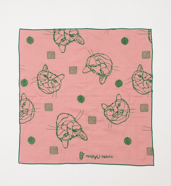 collex「【＋HAyU fabric】 ダブルガーゼ 猫刺繍ハンカチ 綿100%」|ハンカチ|