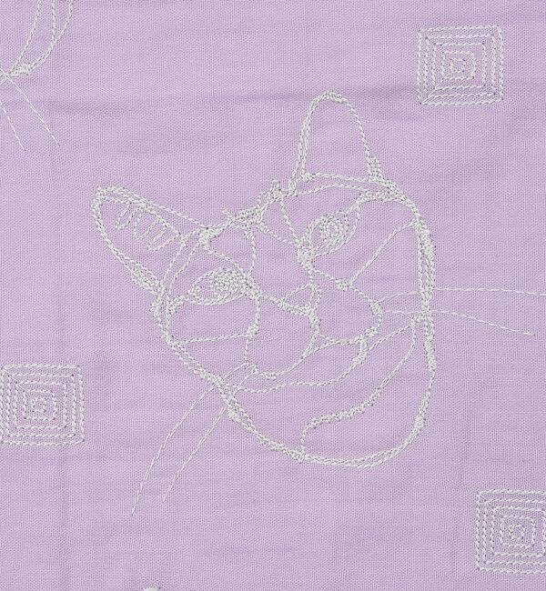 collex「【＋HAyU fabric】 ダブルガーゼ 猫刺繍ハンカチ 綿100%」|ハンカチ|