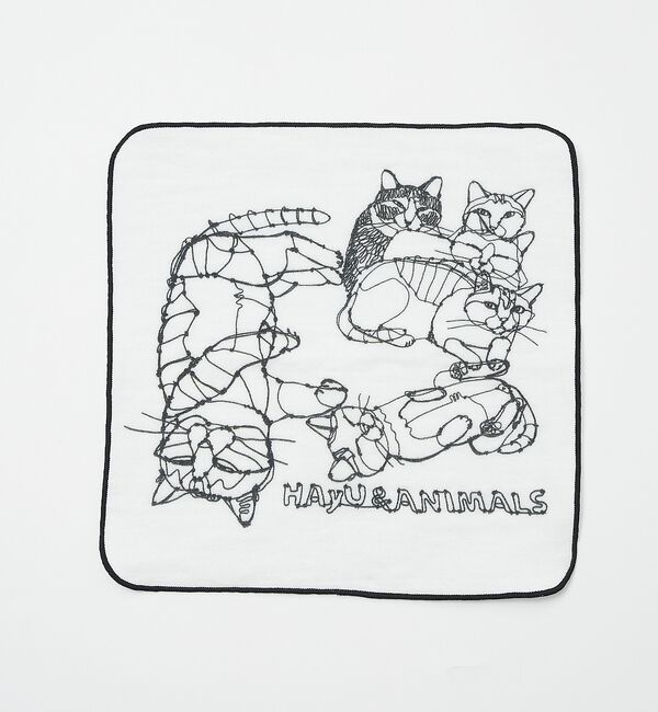 collex「【＋HAyU fabric】猫柄 ガーゼタオルハンカチ 綿100%」|ハンカチ|