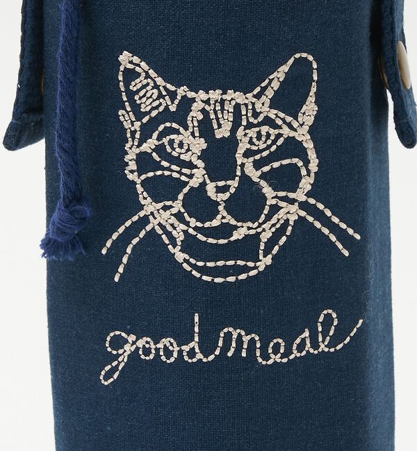 collex「【＋HAyU fabric】猫刺繍 ボトルケース 保冷・保温 レジャー」|食器・キッチングッズ|