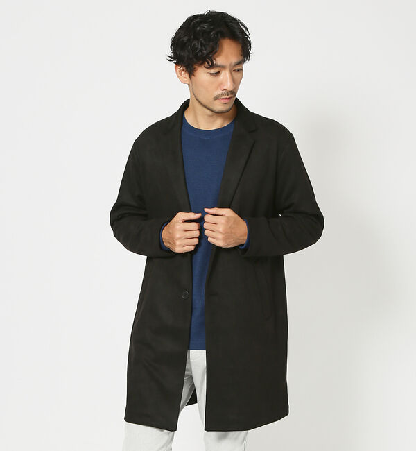 ABAHOUSE「ネオスエード チェスターコート」|その他|ブラック