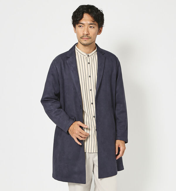 ABAHOUSE「ネオスエード チェスターコート」|その他|ネイビー