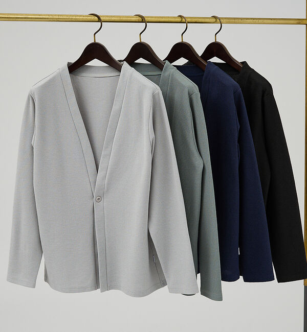 ABAHOUSE「ダブルジャージ 鹿の子 ワンボタンカーディガン」|カーディガン|