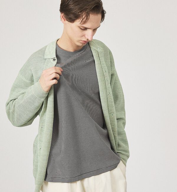 ABAHOUSE「ハニカムメッシュ ニットポロカーディガン【予約】」|カーディガン|