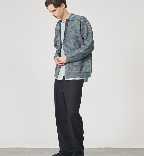 ABAHOUSE「ハニカムメッシュ ニットポロカーディガン【予約】」|カーディガン|