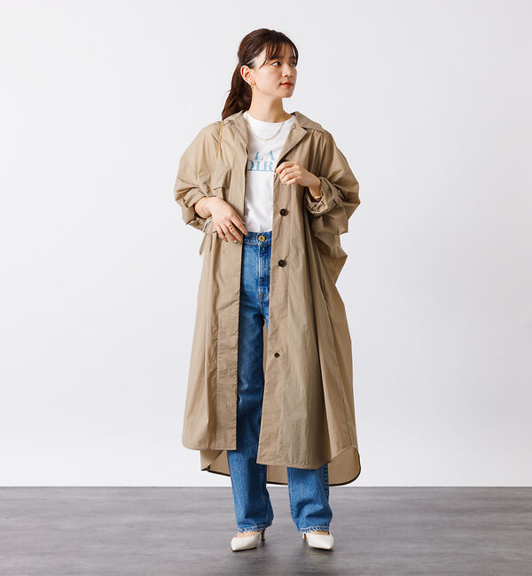 Rouge vif「撥水ナイロンライトコート」|ステンカラーコート|