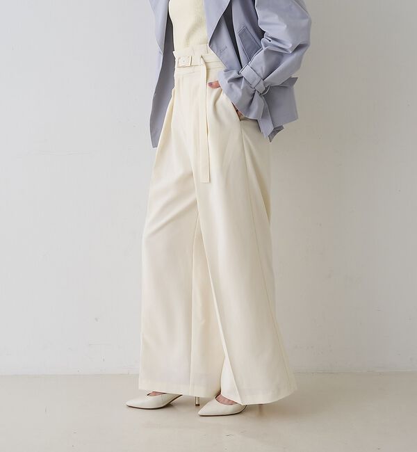 Rouge vif「【新色登場】【一部店舗限定】【3サイズ展開】ベルト付きハイウエストタックパンツ」|その他|