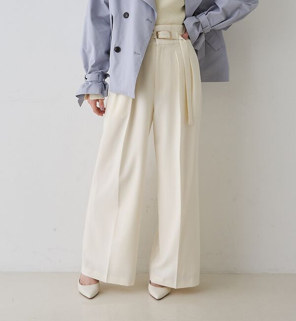 Rouge vif「【新色登場】【一部店舗限定】【3サイズ展開】ベルト付きハイウエストタックパンツ」|その他|