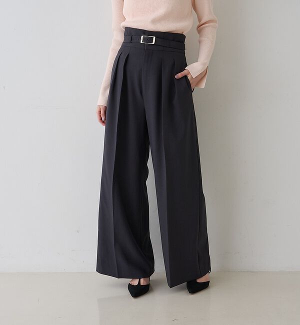 Rouge vif「【新色登場】【一部店舗限定】【3サイズ展開】ベルト付きハイウエストタックパンツ」|その他|