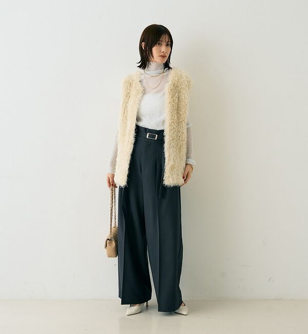 Rouge vif「【新色登場】【一部店舗限定】【3サイズ展開】ベルト付きハイウエストタックパンツ」|その他|