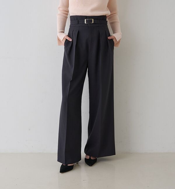 Rouge vif「【新色登場】【一部店舗限定】【3サイズ展開】ベルト付きハイウエストタックパンツ」|その他|