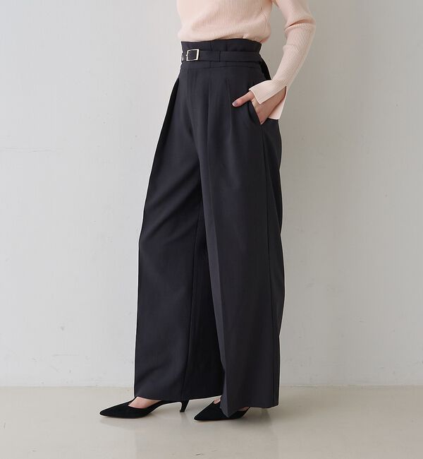 Rouge vif「【新色登場】【一部店舗限定】【3サイズ展開】ベルト付きハイウエストタックパンツ」|その他|