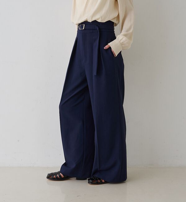 Rouge vif「【新色登場】【一部店舗限定】【3サイズ展開】ベルト付きハイウエストタックパンツ」|その他|