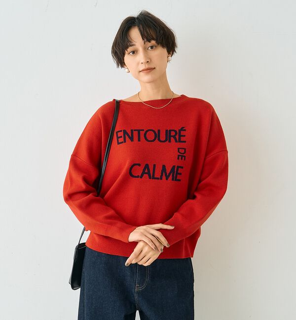 Rouge vif「【2026SS新作】ジャガードロゴニット ENTOURE DE CALME」|ニット・セーター|