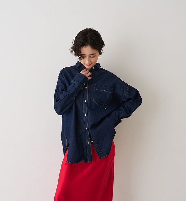 Rouge vif「【2026SS新作】【ロングセラー】NEW オーバーサイズデニムシャツ」|シャツ・ブラウス|