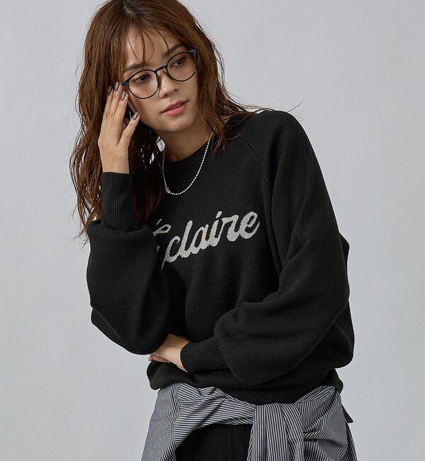 abahouse mavie「【新色追加】ロゴジャガードニット」|ニット・セーター|