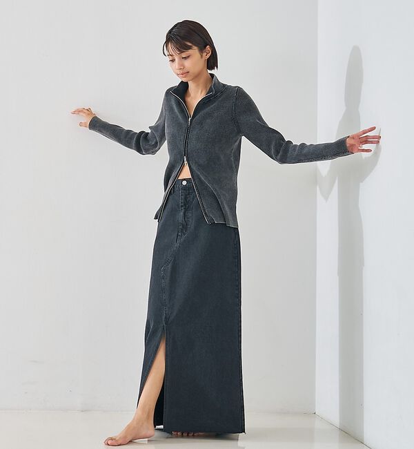 abahouse mavie「Wジップリブハイネックカーデ」|カーディガン|