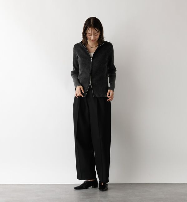 abahouse mavie「Wジップリブハイネックカーデ」|カーディガン|