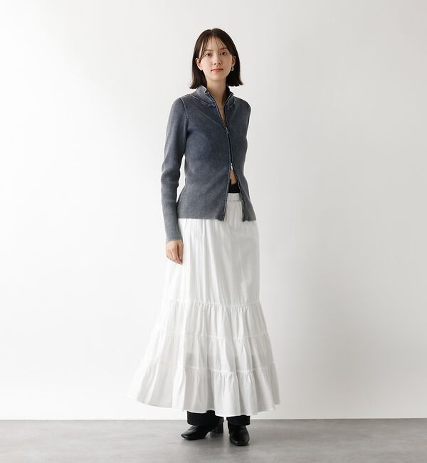 abahouse mavie「Wジップリブハイネックカーデ」|カーディガン|