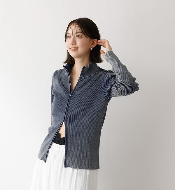 abahouse mavie「Wジップリブハイネックカーデ」|カーディガン|