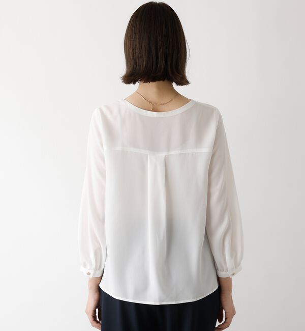 abahouse mavie「【セミオケ】ジョーゼットフリルブラウス」|シャツ・ブラウス|