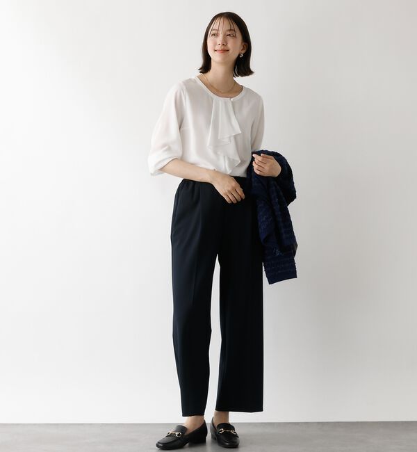 abahouse mavie「【セミオケ】ジョーゼットフリルブラウス」|シャツ・ブラウス|