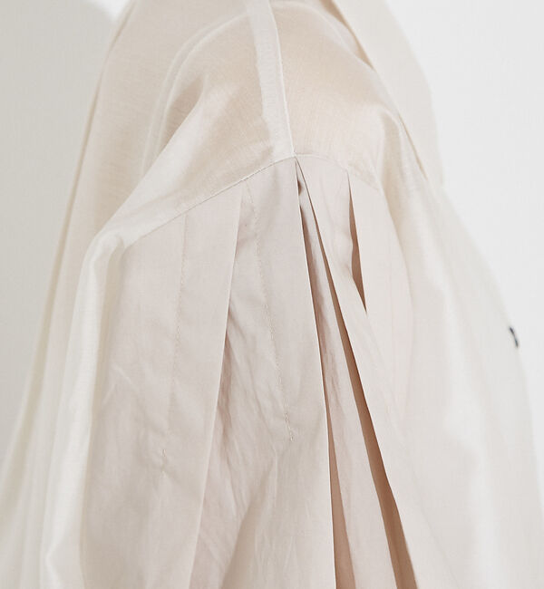 NOMINE「【セットアップ着用可】シアー コンビ5分袖 襟付きシャツ」|シャツ・ブラウス|