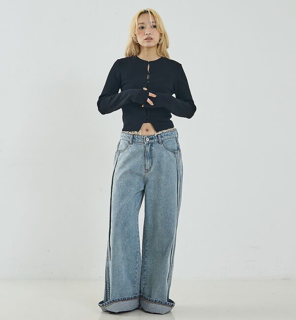 NOMINE「バイカラーコンパクトカーディガン」|カーディガン|