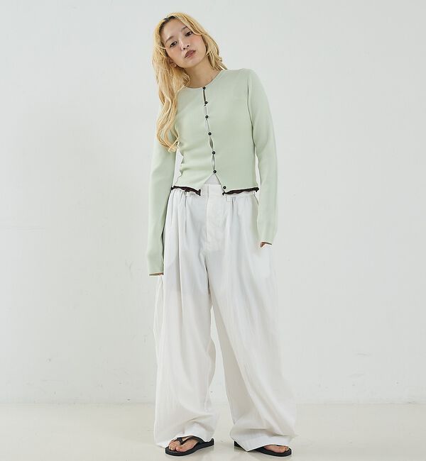 NOMINE「バイカラーコンパクトカーディガン」|カーディガン|