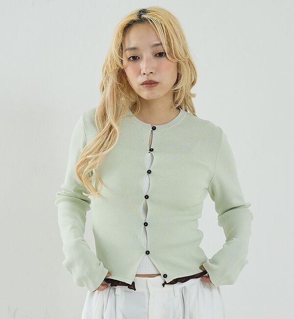 NOMINE「バイカラーコンパクトカーディガン」|カーディガン|